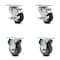 Service Caster 3 Inch Thermoplastic Rubber Swivel Top Plate Caster Set with 2 Brakes 2 Rigid SCC-20S314-TPRB-TLB-2-R-2 - alternate 4